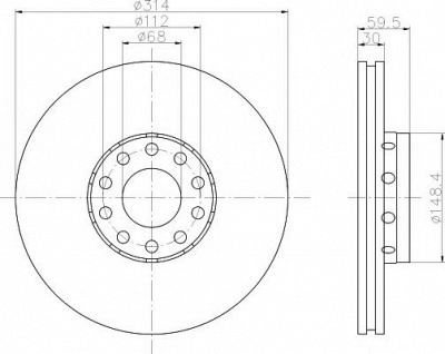 HELLA PAGID 8dd355104351 -  Тормозной диск